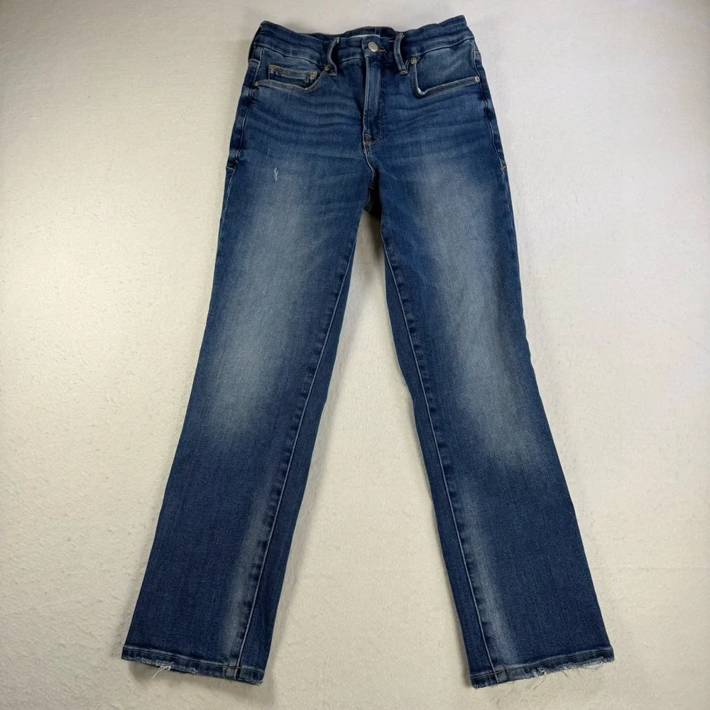 Good American Women’s 4 Good Legs Straight Jeans Indigo271 - Picture 2 of 16